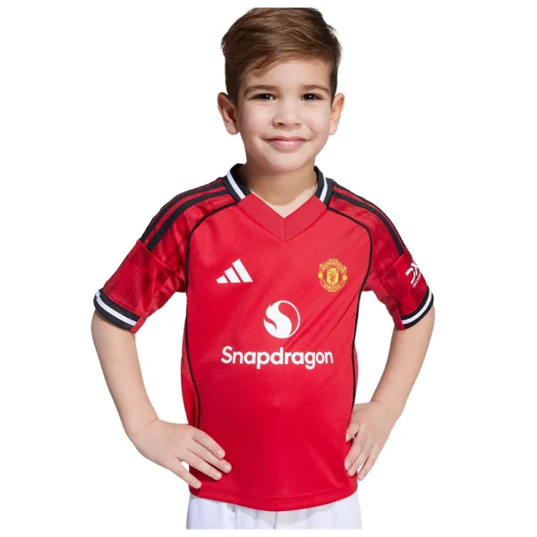 adidas - Conjunto Junior de manga curta Casa Manchester United 25/26 Mini – Mufc Red