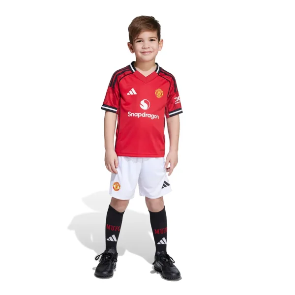 adidas - Conjunto Junior de manga curta Casa Manchester United 25/26 Mini – Mufc Red