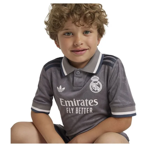 adidas - Conjunto Junior de manga curta Terceira Real Madrid 24/25 – Charcoal