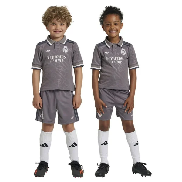 adidas - Conjunto Junior de manga curta Terceira Real Madrid 24/25 – Charcoal