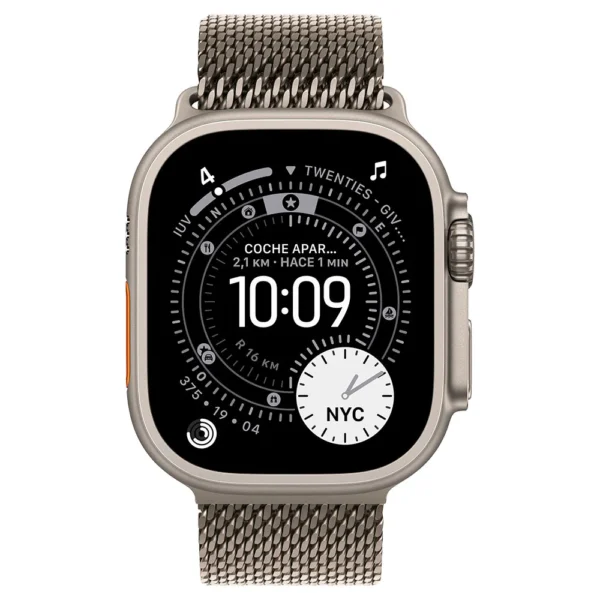 Apple - Watch Ultra 3GPS + Cellular49 mmTitanium Case Milanese Loop - L Natural Titanium