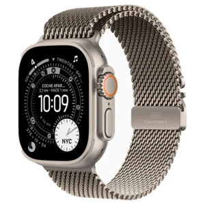 Apple - Watch Ultra 3GPS + Cellular49 mmTitanium Case Milanese Loop - L Natural Titanium