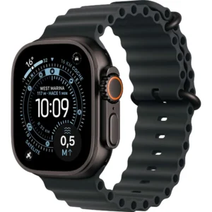 Apple - Watch Ultra 3GPS + Cellular 49 mm Titanium Case Ocean Band - Black Titanium / Black