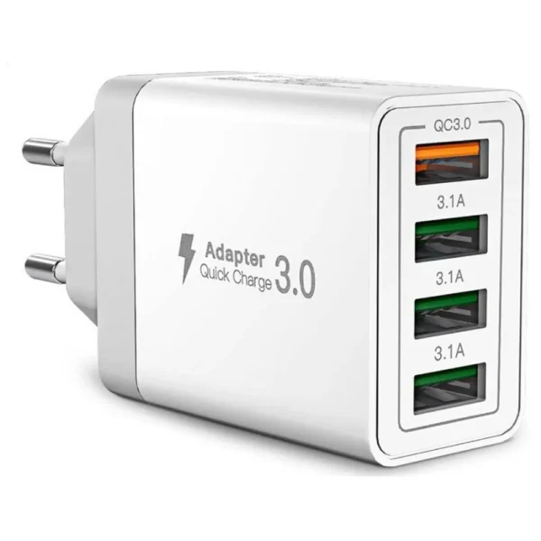 Barbieri - Carregador 4 USB Super Fast QC3.0 - White