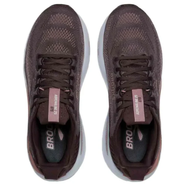 Brooks Tênis de corrida Adrenaline GTS 25 – Feminino – Raisin / Woodrose / White