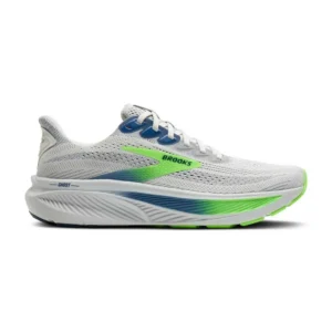 Brooks Tênis de corrida Ghost 17 – Masculino – Oyster / Beacon Blue / Gecko