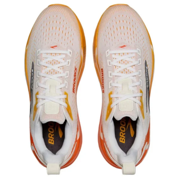 Brooks Tênis de corrida Ghost Max 4 – Masculino – White / Orange / Red
