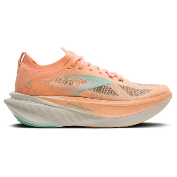 Brooks Tênis de corrida Hyperion Max 3 – Feminino – Coral / Yucca / Coconut