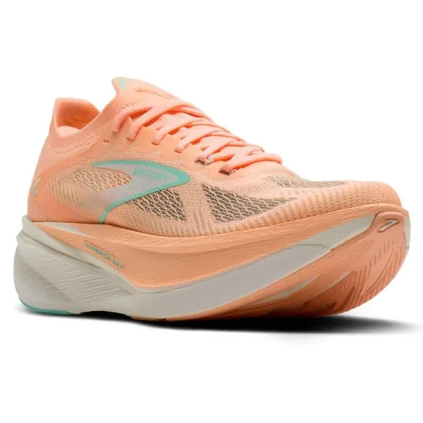 Brooks Tênis de corrida Hyperion Max 3 – Feminino – Coral / Yucca / Coconut