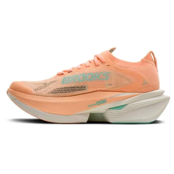 Brooks Tênis de corrida Hyperion Max 3 – Feminino – Coral / Yucca / Coconut