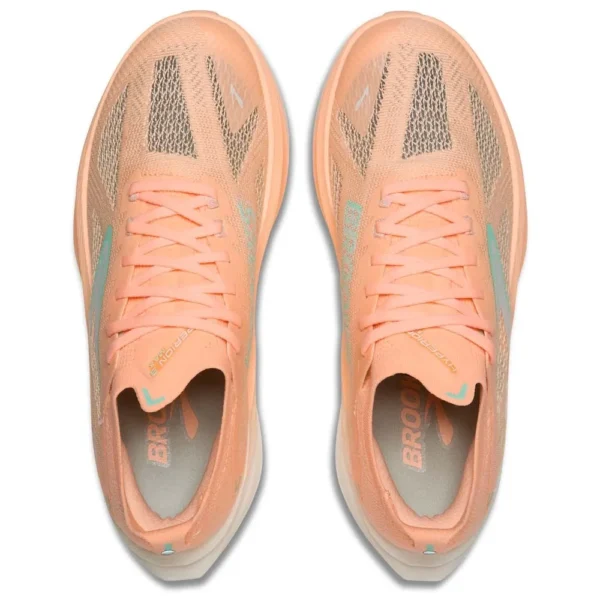 Brooks Tênis de corrida Hyperion Max 3 – Feminino – Coral / Yucca / Coconut