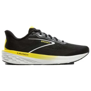 Brooks Tênis de corrida Launch 12 – Masculino – Black / Cyber Yellow / Oyster