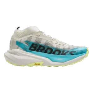 Brooks Tênis de trail running Cascadia Elite – Unissex – Star White / Bluefish / Black