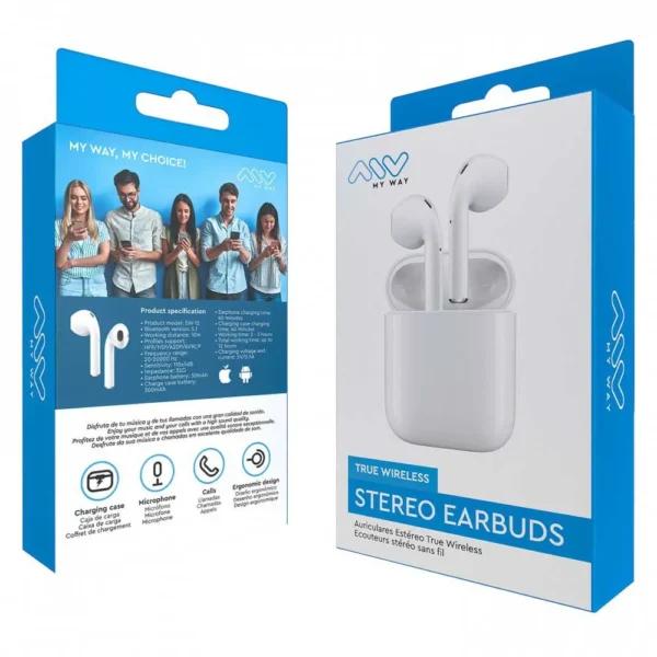 MyWay - Fones de ouvido sem fio Touch Control - White