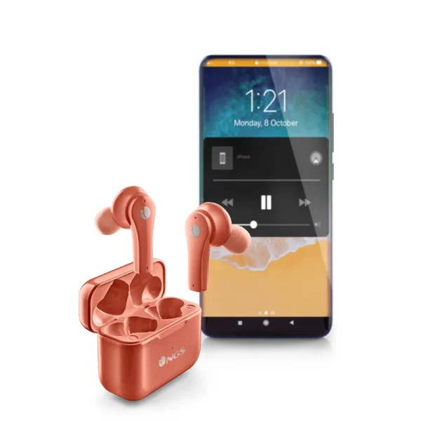 NGS - Fones de ouvido sem fio Ártica Bloom - Coral