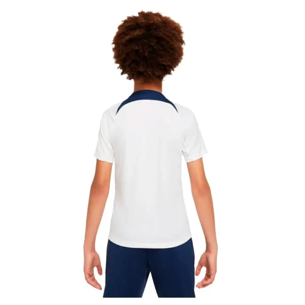 Nike - Camiseta de manga curta júnior PSG 22/23 Dri Fit Strike – White / Midnight Navy / Midnight Navy