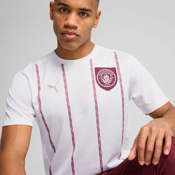 Puma - Camiseta de manga curta Antes do jogo Manchester City FC 24/25 – Feminino – White / Dark Jasper