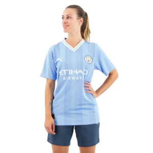 Puma - Camiseta de manga curta Casa Manchester City FC 23/24 – Feminino – Light Blue