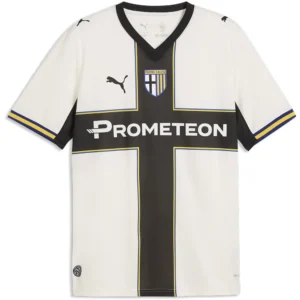 Puma - Camiseta de manga curta Casa Parma Calcio 1913 – Masculino – Warm White / Puma Black