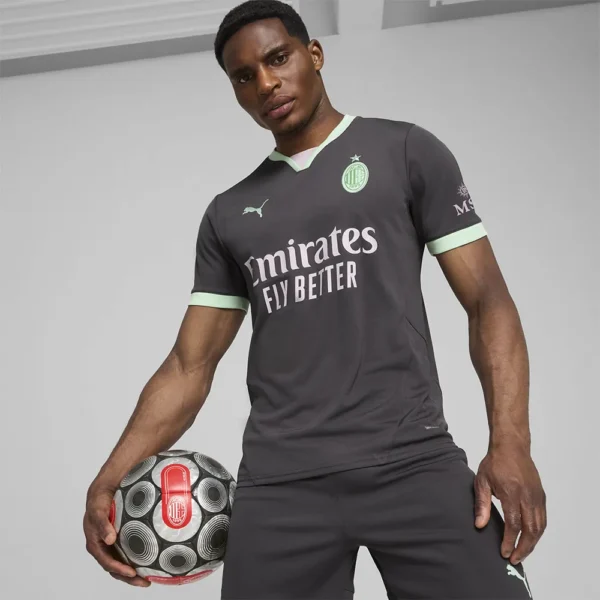 Puma - Camiseta de manga curta Terceira AC Milan 24/25 – Masculino – Shadow Gray / Fresh Mint