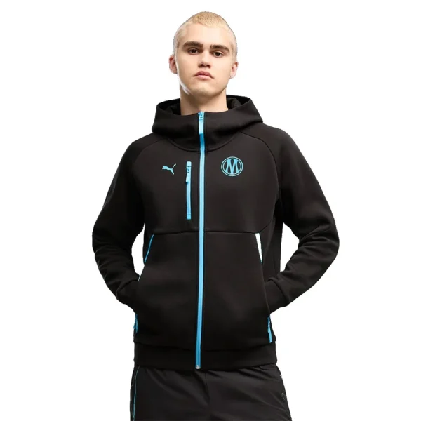 puma-moletom-com-capuz-viagem-olympique-marseille-tech.webp Puma - Moletom com capuz Viagem Olympique Marseille Tech – Masculino – Puma Black / Vibrant Blue