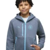 Puma - Moletom com zíper completo para crianças Viagem Manchester City FC 26/27 Tech Hoodie – Evening Sky / Luminous Blue