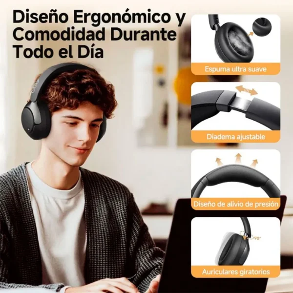 Qcy - Fones de ouvido sem fio ANC H3 Pro - Black