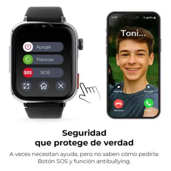 Savefamily - Smartwatch SaveWatch Plus 2 - Silver / Blue