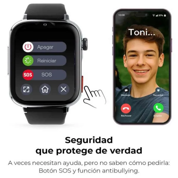 Savefamily - Smartwatch SaveWatch Plus 2 - Silver / Black