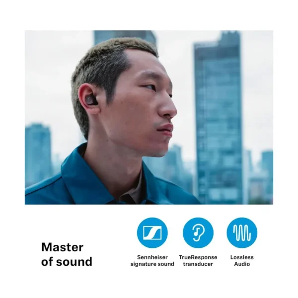 Sennheiser - Auscultadores desportivos sem fios Momentum 4 - Black / Graphite