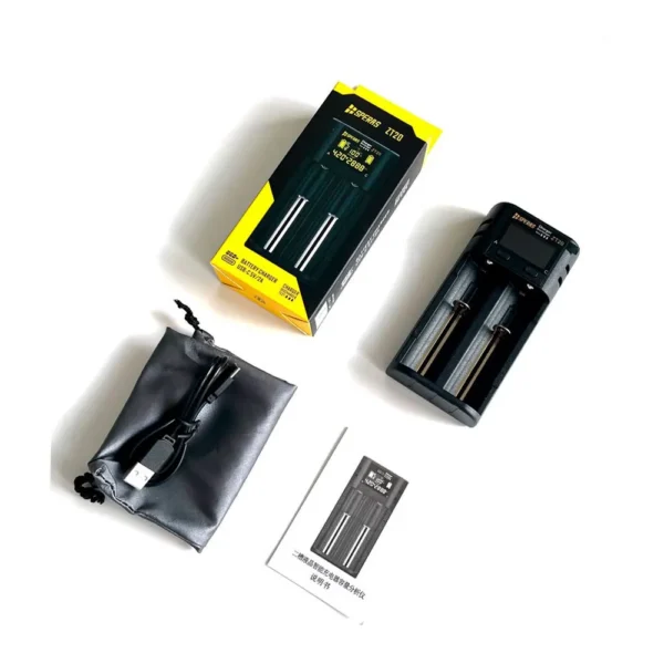 Speras - Carregador ZT20 2 Slot Type C With Lcd Screen - Black